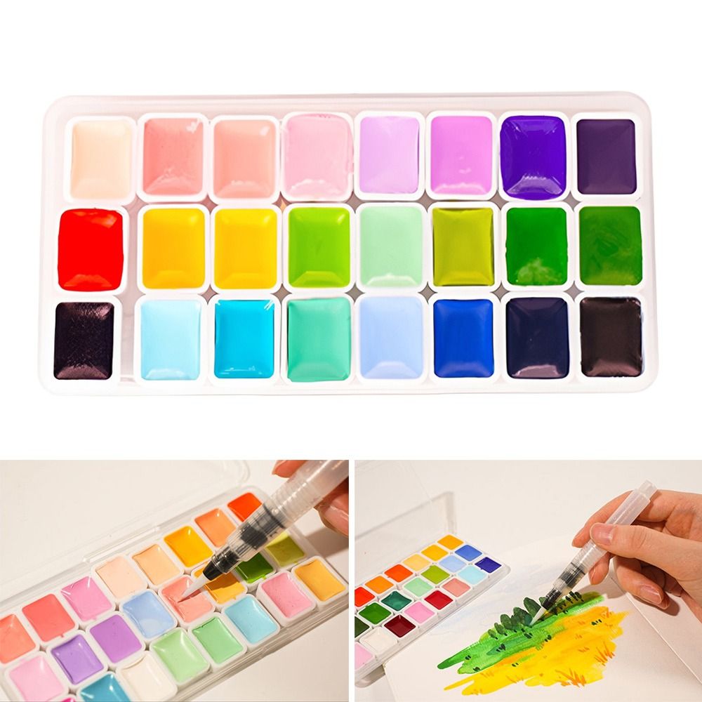 Watercolor Paint Set Solid Pigment - Set di 24 colori di acquerelli,