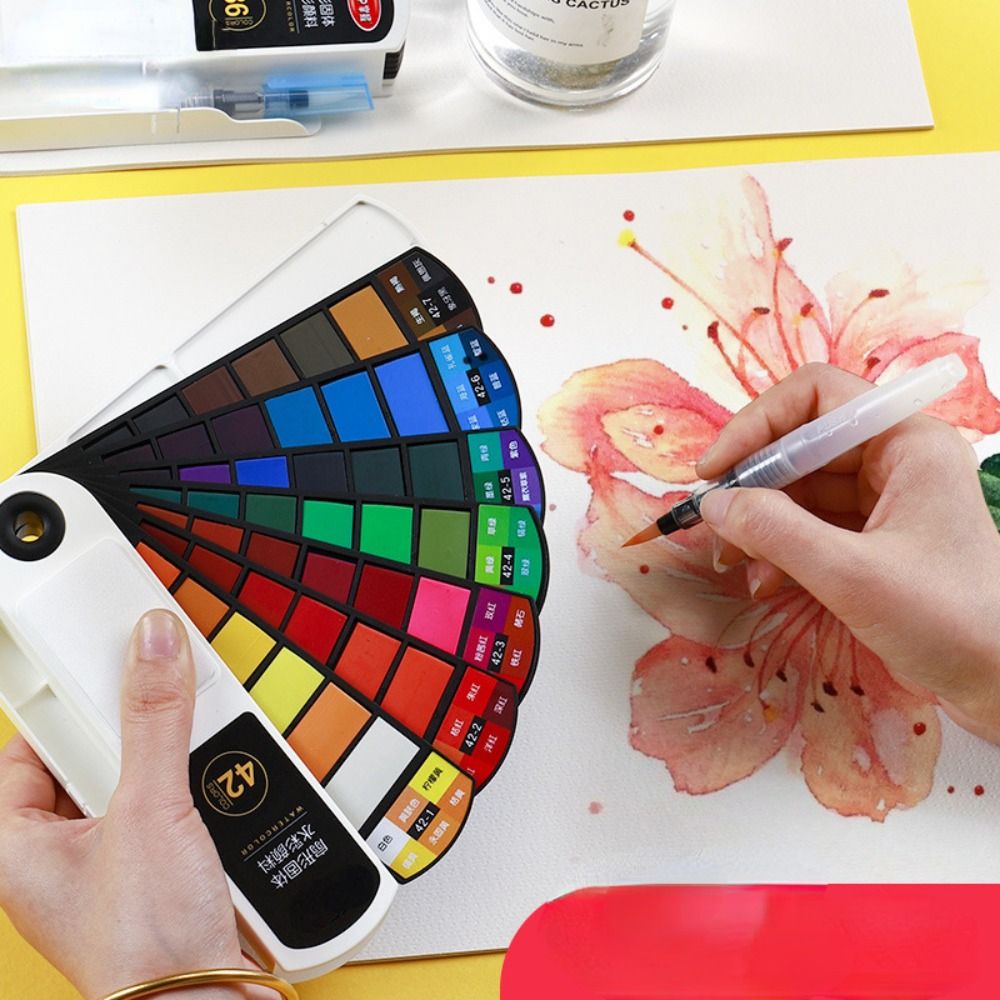 Watercolor Paint Set Solid Pigment - Set di Colori ad Acquerello Pieghevole