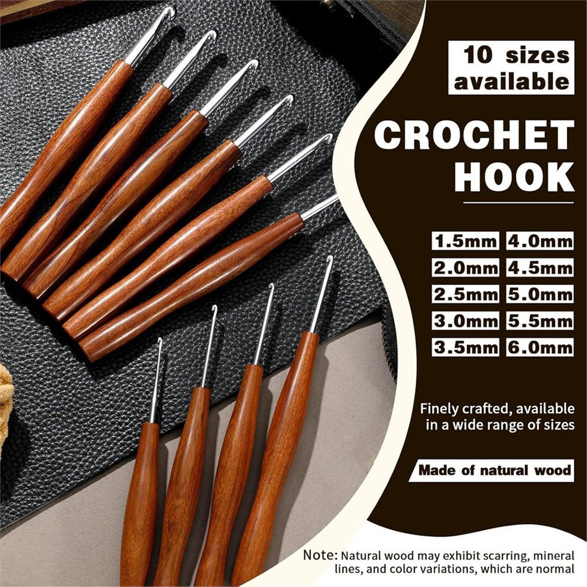 Set di 5 Uncinetti AT16, Uncin - Wooden Crochet Hooks Ergonomic Handle recensione e prezzo