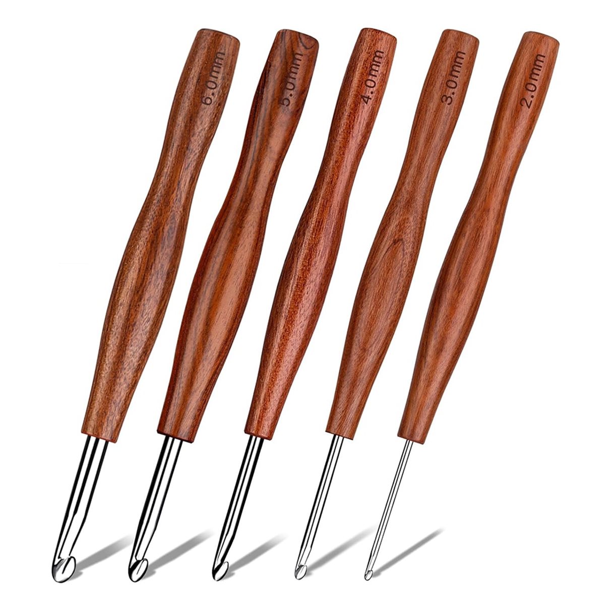 NOCM Set di 5 Uncinetti, Uncin - Wooden Crochet Hooks Ergonomic Handle recensione e prezzo