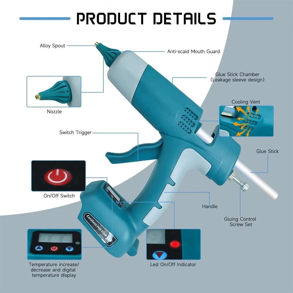 La più recente pistola per col - Hot Melt Glue Gun Cordless recensione e prezzo
